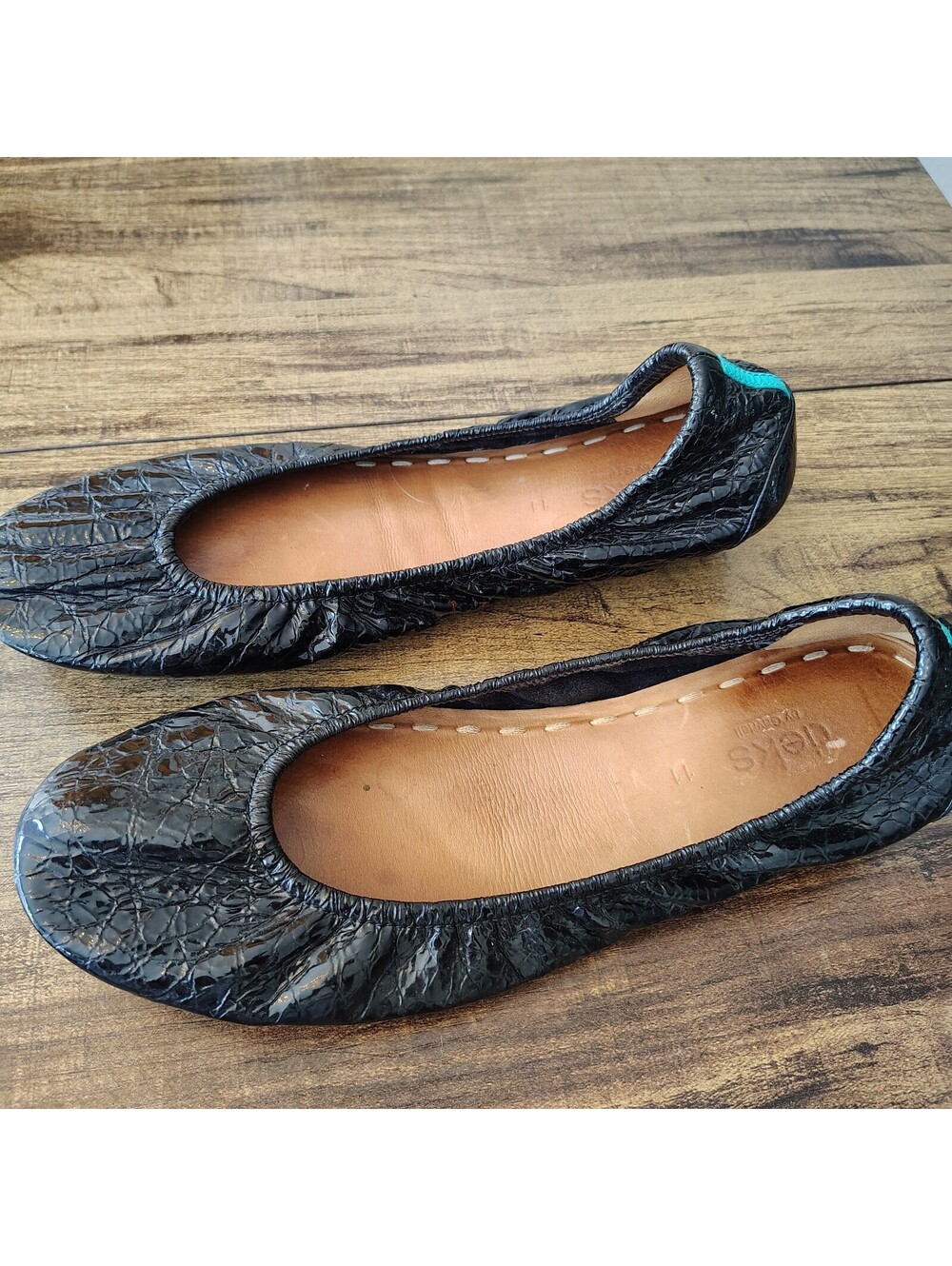 Tieks by Gavrieli Ballet Flats Obsidian Black Patent Croc 11